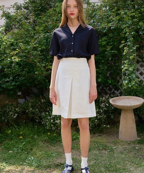 ANEDIT（アンエディット）の「【ANEDIT 】フロントタックスカート / Front Tuck skirt（スカート・レディース・ホワイト/ブラック・SMALL/MEDIUM）」の12枚目の写真