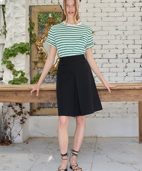 ANEDIT（アンエディット）の「【ANEDIT 】フロントタックスカート / Front Tuck skirt（スカート・レディース・ホワイト/ブラック・SMALL/MEDIUM）」の6枚目の写真