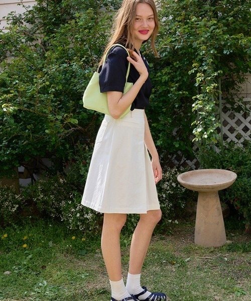 ANEDIT（アンエディット）の「【ANEDIT 】フロントタックスカート / Front Tuck skirt（スカート・レディース・ホワイト/ブラック・SMALL/MEDIUM）」の10枚目の写真