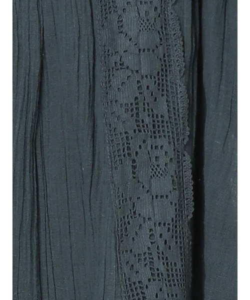 Samansa Mos2（サマンサ モスモス）の「綿麻楊柳レーススカート（スカート・レディース・ブラック/オフホワイト/ブルー・ﾌﾘ-）」の10枚目の写真