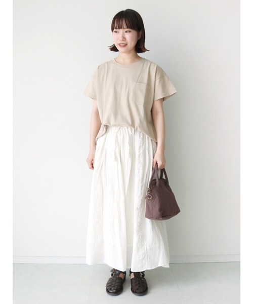 Samansa Mos2（サマンサ モスモス）の「綿麻楊柳レーススカート（スカート・レディース・ブラック/オフホワイト/ブルー・ﾌﾘ-）」の12枚目の写真