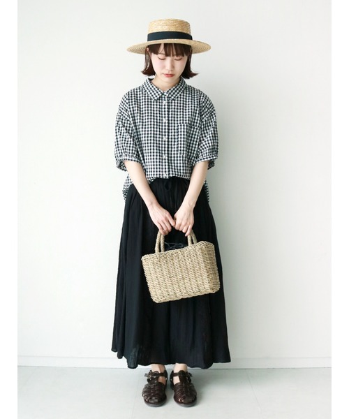 Samansa Mos2（サマンサ モスモス）の「綿麻楊柳レーススカート（スカート・レディース・ブラック/オフホワイト/ブルー・ﾌﾘ-）」の13枚目の写真