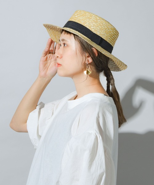 folka（フォルカ）の「【folka（フォルカ）】クラシカルカンカン帽（ハット・レディース・ベージュ・ONE SIZE）」の4枚目の写真