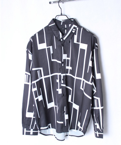 yield(イールド)の「【ciao】総柄 トロミ 長袖 ルーズシルエット ロングスリーブ オーバーサイズシャツ/柄シャツ 227-50(211-50)(シャツ/ブラウス・メンズ・ブルー/ブラウン/ブラック/キャメル/ブルー系2/ブラック系2/ホワイト/グレー/ベージュ系2/ダークブラウン/ブラック系3/ブラック系4/グレー系2/ブラウン系2/ブラウン系3/ブラウン系4/ベージュ/ホワイト系4/ホワイト系5/アイボリー/ブラック系8/ブラック系6/ブラック系7/ホワイト系2/グレー系3/ブラック系5/ネイビー/ホワイト系3/ライトグレー/グレー系4・M/L)」の13枚目の写真