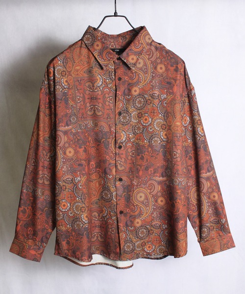 yield(イールド)の「【ciao】総柄 トロミ 長袖 ルーズシルエット ロングスリーブ オーバーサイズシャツ/柄シャツ 227-50(211-50)(シャツ/ブラウス・メンズ・ブルー/ブラウン/ブラック/キャメル/ブルー系2/ブラック系2/ホワイト/グレー/ベージュ系2/ダークブラウン/ブラック系3/ブラック系4/グレー系2/ブラウン系2/ブラウン系3/ブラウン系4/ベージュ/ホワイト系4/ホワイト系5/アイボリー/ブラック系8/ブラック系6/ブラック系7/ホワイト系2/グレー系3/ブラック系5/ネイビー/ホワイト系3/ライトグレー/グレー系4・M/L)」の22枚目の写真