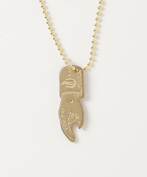 ヒステリックグラマー　真鍮チェーン ＋ 真鍮YOU PAY ペンダントトップ YOU PAY ネックレス|HYSTERIC GLAMOUR MEN | HYSTERIC GLAMOUR