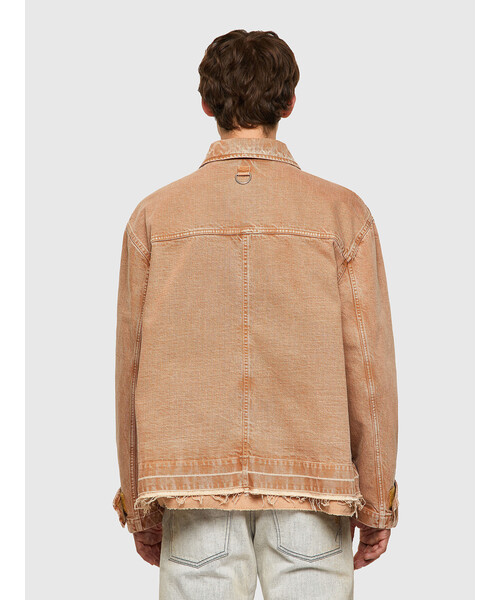 DIESEL(ディーゼル)の「メンズ ジャケット ガーメントダイ(ミリタリージャケット・メンズ・カーキ/ライトブラウン・SMALL/MEDIUM/LARGE/X-SMALL/X-LARGE)」の4枚目の写真