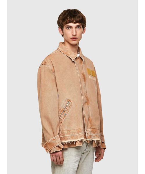 DIESEL(ディーゼル)の「メンズ ジャケット ガーメントダイ(ミリタリージャケット・メンズ・カーキ/ライトブラウン・SMALL/MEDIUM/LARGE/X-SMALL/X-LARGE)」の9枚目の写真