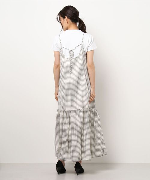 archives（アルシーヴ）の「チェックティアードキャミワンピース（ワンピース・レディース・オレンジ/グリーン/オフホワイト・MEDIUM）」の10枚目の写真