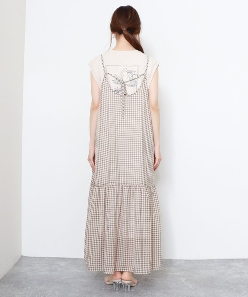 archives（アルシーヴ）の「チェックティアードキャミワンピース（ワンピース・レディース・オレンジ/グリーン/オフホワイト・MEDIUM）」の6枚目の写真