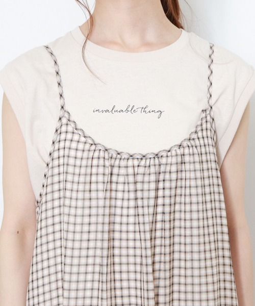 archives（アルシーヴ）の「チェックティアードキャミワンピース（ワンピース・レディース・オレンジ/グリーン/オフホワイト・MEDIUM）」の8枚目の写真