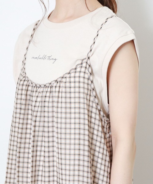 archives（アルシーヴ）の「チェックティアードキャミワンピース（ワンピース・レディース・オレンジ/グリーン/オフホワイト・MEDIUM）」の17枚目の写真