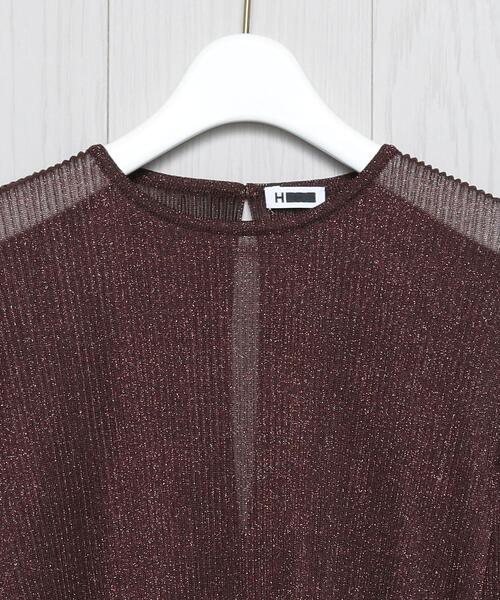 H　BEAUTY&YOUTH UNITED ARROWS（エイチビューティーアンドユースユナイテッドアローズ）の「＜H＞LAME PLEATED PULLOVER/ニット（ニット/セーター・レディース・ネイビー/ブラウン・FREE）」の9枚目の写真