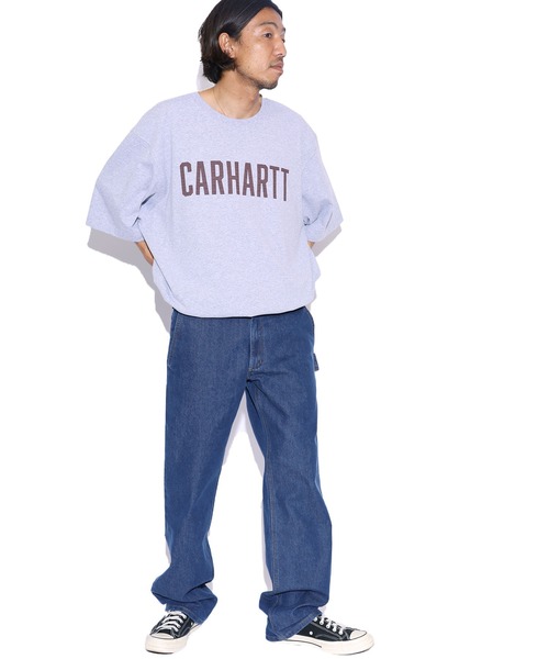 Carhartt(カーハート)の「Carhartt/カーハート Loose Fit Heavyweight Shot-Sleeve Block Logo Graphic Tshirt Tシャツ(Tシャツ/カットソー・メンズ・スモークピンク/グレー・XL/XXL/L)」の3枚目の写真