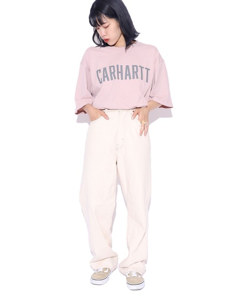 Carhartt(カーハート)の「Carhartt/カーハート Loose Fit Heavyweight Shot-Sleeve Block Logo Graphic Tshirt Tシャツ(Tシャツ/カットソー・メンズ・スモークピンク/グレー・XL/XXL/L)」の4枚目の写真