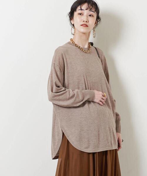 SACRA（サクラ）の「＜SACRA（サクラ）＞ラウンドヘム ニット（ニット/セーター・レディース・ブラック/ベージュ/パープル・38）」の11枚目の写真