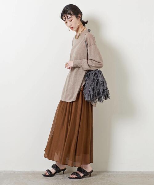 SACRA（サクラ）の「＜SACRA（サクラ）＞ラウンドヘム ニット（ニット/セーター・レディース・ブラック/ベージュ/パープル・38）」の8枚目の写真