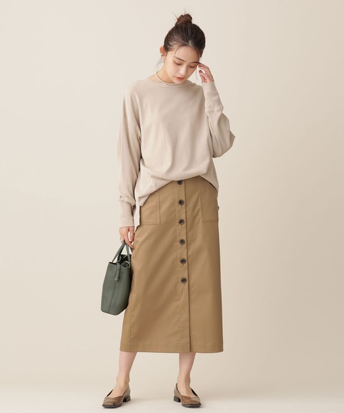 NANO universe(ナノユニバース)の「リンクルマジック フロント釦スカート(スカート・レディース・チャコール/ピンク系その他/ベージュ・36/38)」の13枚目の写真