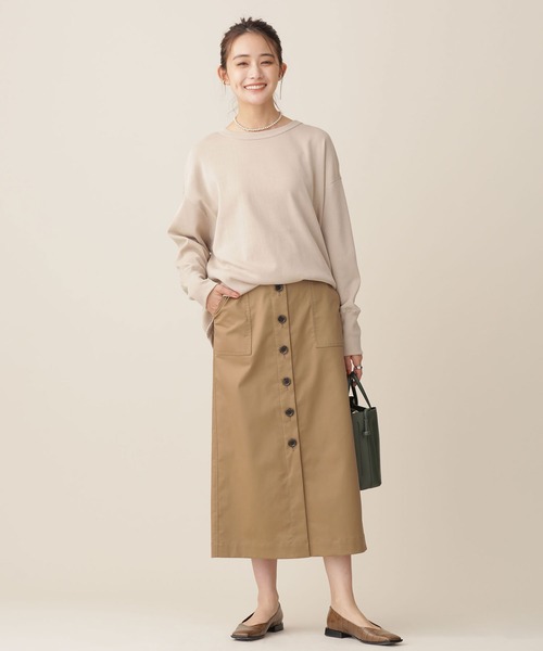 NANO universe(ナノユニバース)の「リンクルマジック フロント釦スカート(スカート・レディース・チャコール/ピンク系その他/ベージュ・36/38)」の11枚目の写真