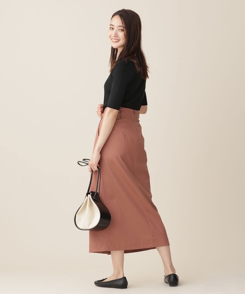 NANO universe(ナノユニバース)の「リンクルマジック フロント釦スカート(スカート・レディース・チャコール/ピンク系その他/ベージュ・36/38)」の9枚目の写真