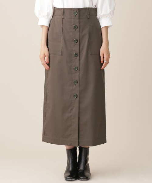 NANO universe(ナノユニバース)の「リンクルマジック フロント釦スカート(スカート・レディース・チャコール/ピンク系その他/ベージュ・36/38)」の15枚目の写真