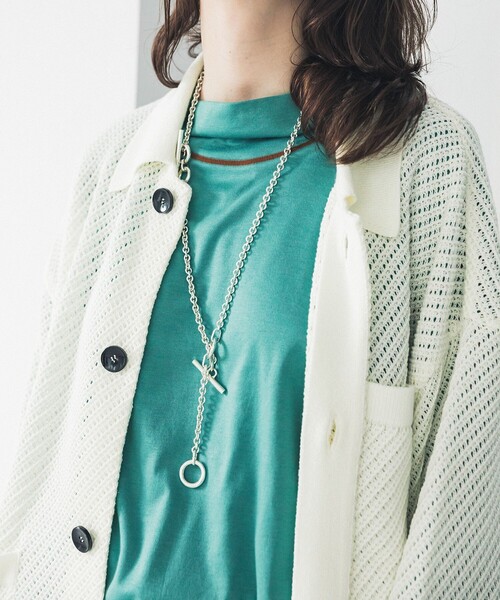 LiNoH(リノー)の「メッシュニットシャツジャケット/MESH KNIT SHIRT JACKET(カーディガン/ボレロ・メンズ・ホワイト/ブラック・FREE)」の20枚目の写真