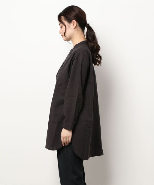 salle de bal(サルデバル)の「【 HEAVENLY / ヘヴンリー 】 コットン リネン ピンタックシャツ チュニック シャツ Brushed C/L Pintuck Shirt Tunic // HEAVENLY 2161022 DLW(シャツ/ブラウス・レディース・チャコールグレー/オフホワイト・FREE)」の3枚目の写真
