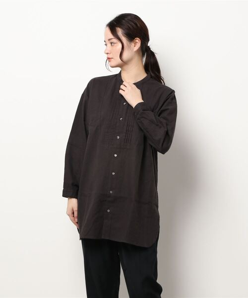 salle de bal(サルデバル)の「【 HEAVENLY / ヘヴンリー 】 コットン リネン ピンタックシャツ チュニック シャツ Brushed C/L Pintuck Shirt Tunic // HEAVENLY 2161022 DLW(シャツ/ブラウス・レディース・チャコールグレー/オフホワイト・FREE)」の6枚目の写真