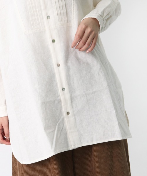 salle de bal(サルデバル)の「【 HEAVENLY / ヘヴンリー 】 コットン リネン ピンタックシャツ チュニック シャツ Brushed C/L Pintuck Shirt Tunic // HEAVENLY 2161022 DLW(シャツ/ブラウス・レディース・チャコールグレー/オフホワイト・FREE)」の13枚目の写真