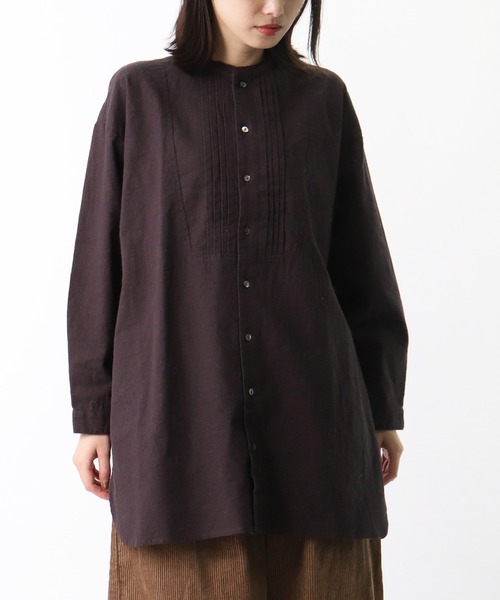 salle de bal(サルデバル)の「【 HEAVENLY / ヘヴンリー 】 コットン リネン ピンタックシャツ チュニック シャツ Brushed C/L Pintuck Shirt Tunic // HEAVENLY 2161022 DLW(シャツ/ブラウス・レディース・チャコールグレー/オフホワイト・FREE)」の12枚目の写真
