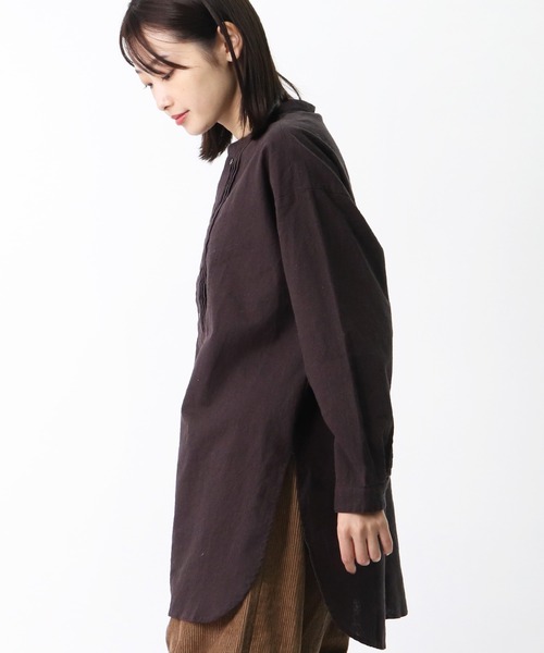 salle de bal(サルデバル)の「【 HEAVENLY / ヘヴンリー 】 コットン リネン ピンタックシャツ チュニック シャツ Brushed C/L Pintuck Shirt Tunic // HEAVENLY 2161022 DLW(シャツ/ブラウス・レディース・チャコールグレー/オフホワイト・FREE)」の11枚目の写真