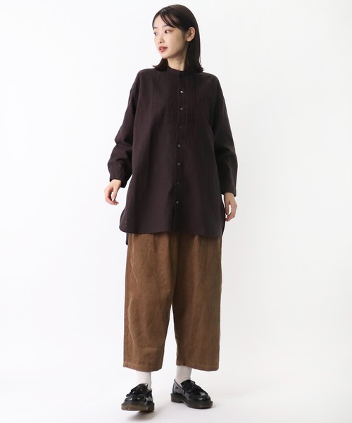 salle de bal(サルデバル)の「【 HEAVENLY / ヘヴンリー 】 コットン リネン ピンタックシャツ チュニック シャツ Brushed C/L Pintuck Shirt Tunic // HEAVENLY 2161022 DLW(シャツ/ブラウス・レディース・チャコールグレー/オフホワイト・FREE)」の10枚目の写真