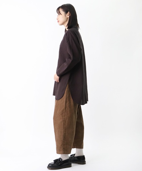 salle de bal(サルデバル)の「【 HEAVENLY / ヘヴンリー 】 コットン リネン ピンタックシャツ チュニック シャツ Brushed C/L Pintuck Shirt Tunic // HEAVENLY 2161022 DLW(シャツ/ブラウス・レディース・チャコールグレー/オフホワイト・FREE)」の9枚目の写真