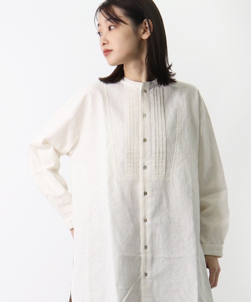 salle de bal(サルデバル)の「【 HEAVENLY / ヘヴンリー 】 コットン リネン ピンタックシャツ チュニック シャツ Brushed C/L Pintuck Shirt Tunic // HEAVENLY 2161022 DLW(シャツ/ブラウス・レディース・チャコールグレー/オフホワイト・FREE)」の21枚目の写真
