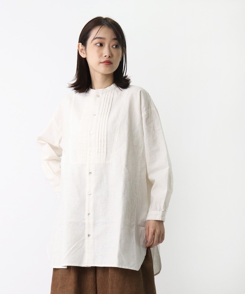 salle de bal(サルデバル)の「【 HEAVENLY / ヘヴンリー 】 コットン リネン ピンタックシャツ チュニック シャツ Brushed C/L Pintuck Shirt Tunic // HEAVENLY 2161022 DLW(シャツ/ブラウス・レディース・チャコールグレー/オフホワイト・FREE)」の20枚目の写真