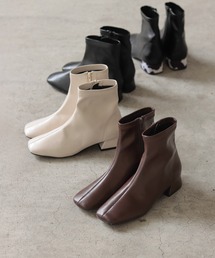 SESTO | スクエアトゥローヒールストレッチショートブーツ※(ブーツ)