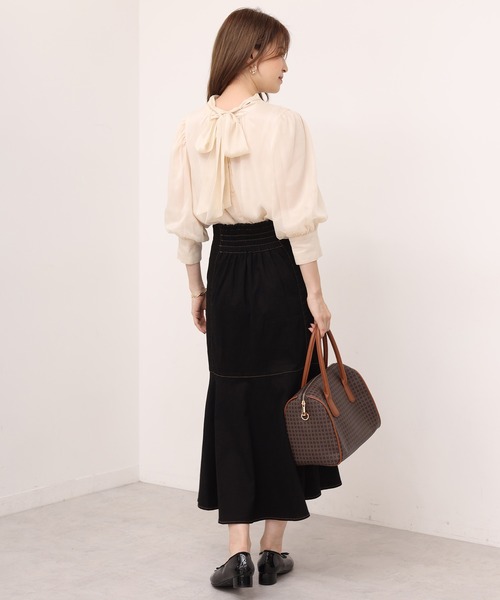 one after another NICE CLAUP(ワンアフターアナザーナイスクラップ)の「2Wayボウタイブラウス(シャツ/ブラウス・レディース・ブラック/ベージュ/アイボリー/ブラック系その他・FREE)」の18枚目の写真