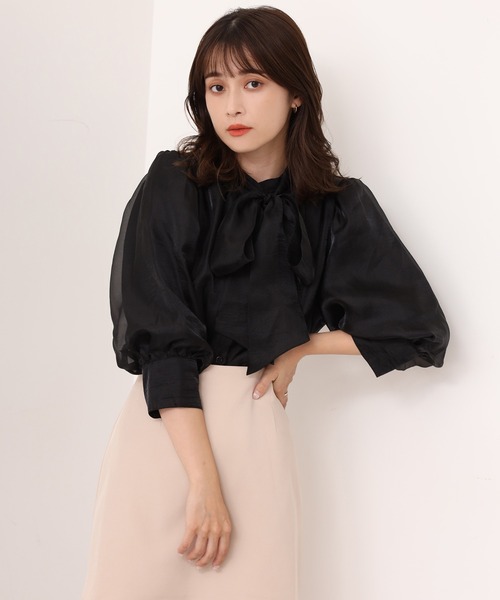 one after another NICE CLAUP(ワンアフターアナザーナイスクラップ)の「2Wayボウタイブラウス(シャツ/ブラウス・レディース・ブラック/ベージュ/アイボリー/ブラック系その他・FREE)」の16枚目の写真