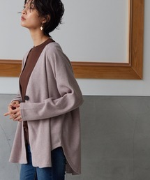 OMNES | ウールタッチリブニットソー裾ラウンドカーディガン(カーディガン/ボレロ)