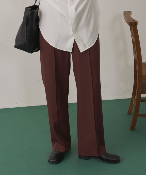 Aunt Marie's（アントマリーズ）の「センタープリーツイージーパンツ / 低身長向けＳサイズ有（その他パンツ・レディース・アイボリー/ブラウン/グリーン/カーキ・FREE/S）」の3枚目の写真