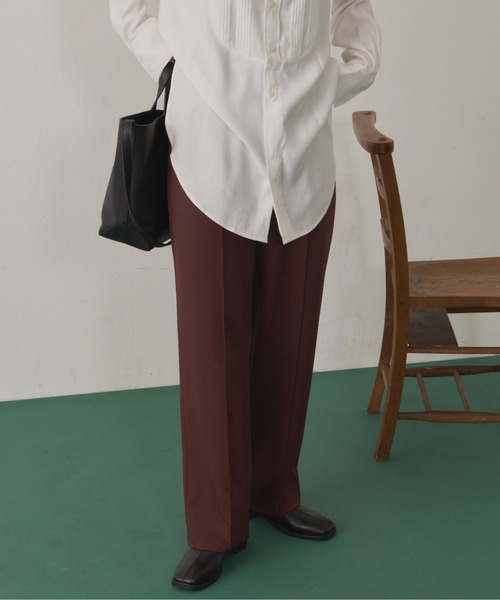 Aunt Marie's（アントマリーズ）の「センタープリーツイージーパンツ / 低身長向けＳサイズ有（その他パンツ・レディース・アイボリー/ブラウン/グリーン/カーキ・FREE/S）」の6枚目の写真