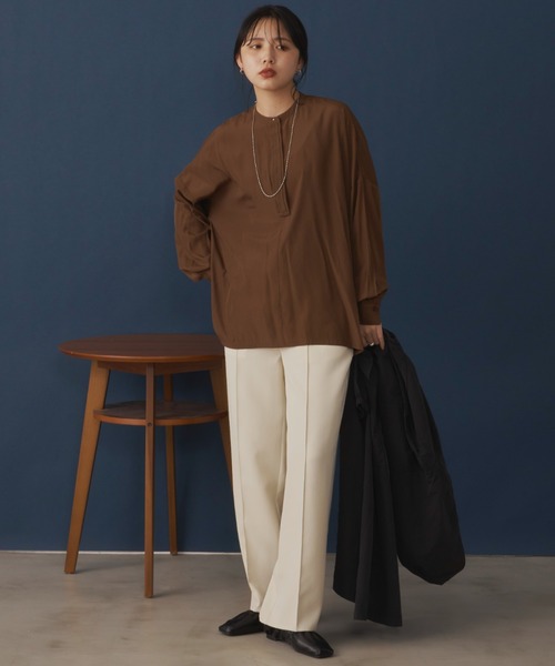 Aunt Marie's（アントマリーズ）の「センタープリーツイージーパンツ / 低身長向けＳサイズ有（その他パンツ・レディース・アイボリー/ブラウン/グリーン/カーキ・FREE/S）」の8枚目の写真