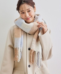 ROPE' PICNIC | 【WEB限定カラー:オレンジ】バルキーフリンジチェックストール(ストール/ショール)