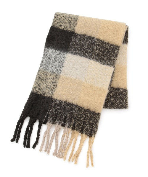 ROPE' PICNIC（ロペピクニック）の「【WEB限定カラー:オレンジ】バルキーフリンジチェックストール（ストール/ショール・レディース・ブルー系その他4/オレンジ系その他/ピンク系その他2/ブラック系その他・FREE）」の8枚目の写真