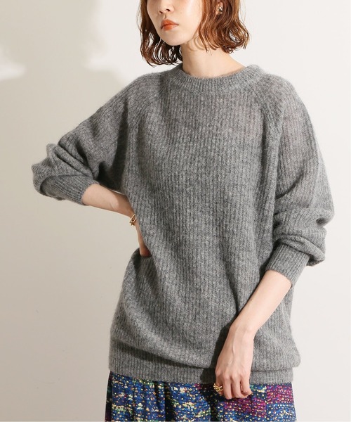 IENA LA BOUCLE(イエナラブークル)の「IENA LA BOUCLE BabyAlpaka混 畦プルオーバー◆(ニット/セーター・レディース・ライトグレー/ネイビー/グレー/グリーン・FREE)」の2枚目の写真