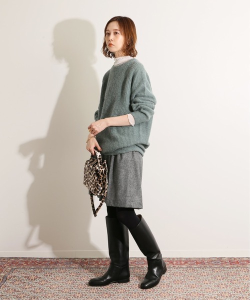 IENA LA BOUCLE Baby Alpaka混 畦プルオーバー ニット IENA LA BOUCLE ニット BabyAlpaka混 畦プルオーバー