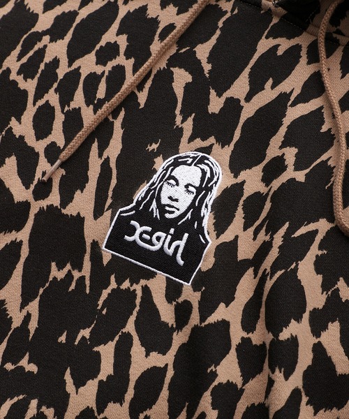 X-girl（エックスガール）の「FACE EMBROIDERY SWEAT HOODIE