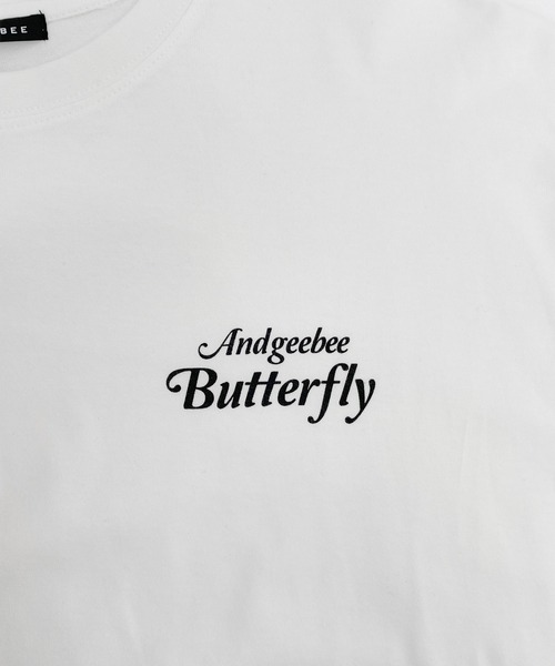 ANDGEEBEE(アンジービー)の「UNISEX バタフライロンT(Tシャツ/カットソー・レディース・ブラック/ホワイト・MEDIUM)」の3枚目の写真
