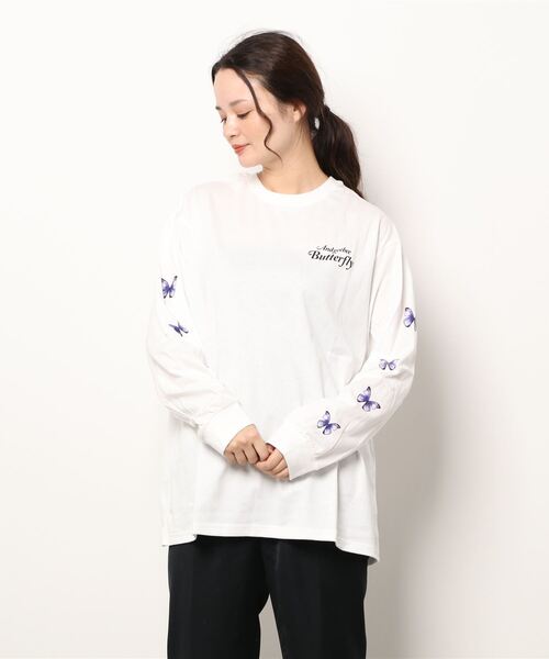 ANDGEEBEE(アンジービー)の「UNISEX バタフライロンT(Tシャツ/カットソー・レディース・ブラック/ホワイト・MEDIUM)」の14枚目の写真