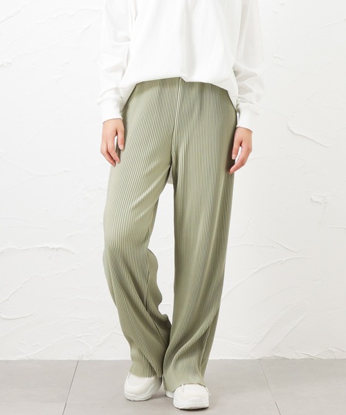 NAVY（ネイビー）の「NAVY ネイビー セルフカットプリーツパンツ（その他パンツ・レディース・カーキ/ブラウン/ブラック/オレンジ/グレー・L/M）」の4枚目の写真